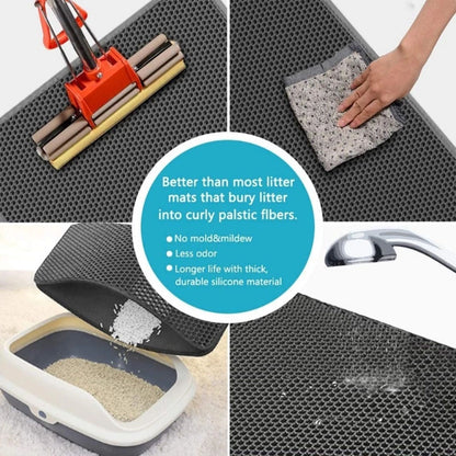 Cat Litter Trapping Mat, Waterproof Honeycomb Sifting Extra Easy Clean