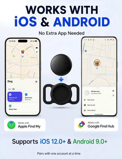 GPS Dog Tracker Collar (iOS & Android) - Smart Activity Real-Time Tracking