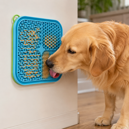 Slow feeding lick mat for dogs – silicone anxiety relief pad with suction cups