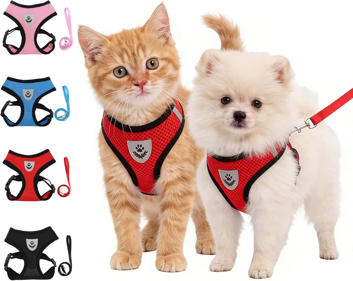 Breathable Reflective Harness for Small Dogs & Cats – Leash Included
