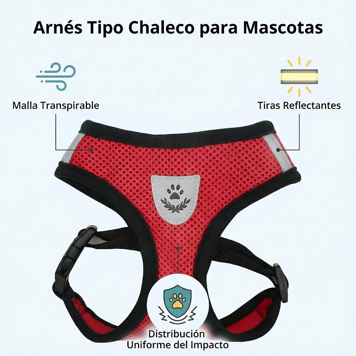 Breathable Reflective Harness for Small Dogs & Cats – Leash Included