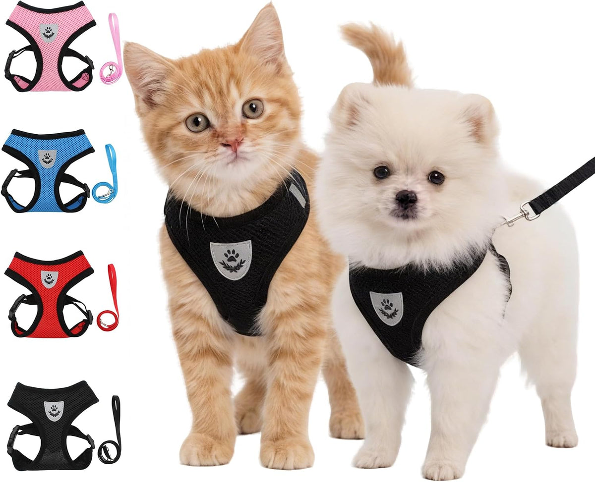 Breathable Reflective Harness for Small Dogs & Cats – Leash Included