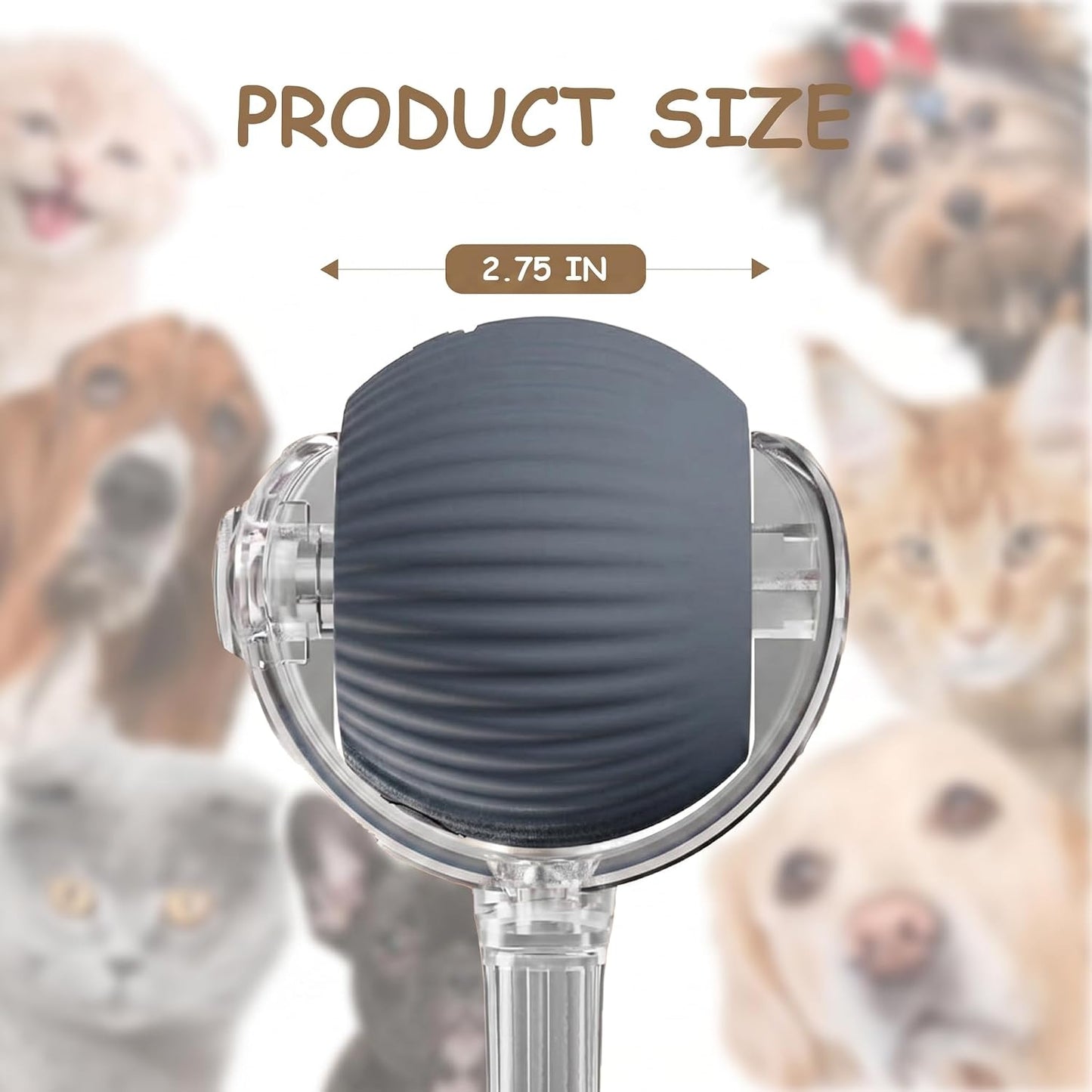 Interactive Cat Toy Automatic Moving Ball, Indoor Cats, Rechargeable, Gray | USB-C Charging, No Disposable Batteries. Quiet Silicone Shell with 3 Speed Modes and Auto-Sleep until a Paw Taps It Awake