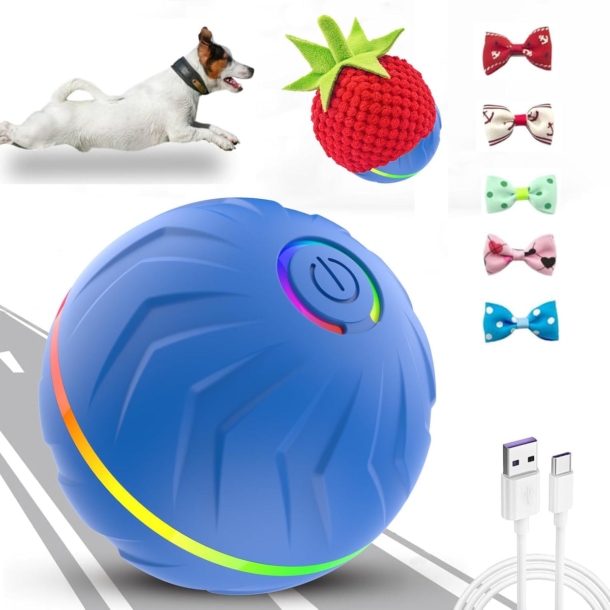 Smart Jumping Ball Toy for Dogs, Duraspin Dog Bouncing Ball, Interactive Bouncing Toys for Puppy Toys （2Pack-Orange & Bule）