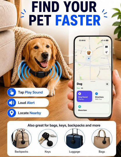 GPS Dog Tracker Collar (iOS & Android) - Smart Activity Real-Time Tracking
