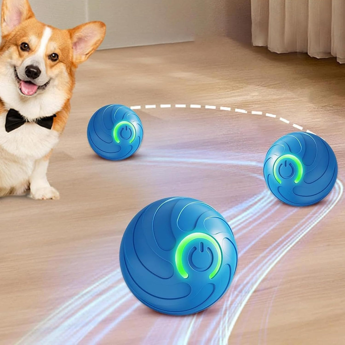 Smart Jumping Ball Toy for Dogs, Duraspin Dog Bouncing Ball, Interactive Bouncing Toys for Puppy Toys （2Pack-Orange & Bule）