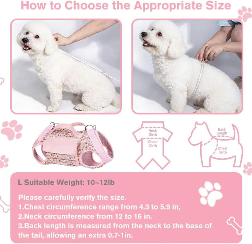 Dog Lift Harness Backpack for Small Dogs Cats, Adjustable Straps Dog Sling Carrier Full Body for Hiking, Travel, Outdoor – Pink Large